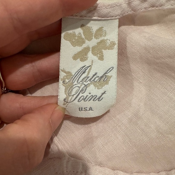 Match Point Linen V-Neck Bias Cut Tank Top in light Pink - Picture 4 of 8